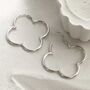 Sterling Silver Flower Hoops, thumbnail 5 of 7