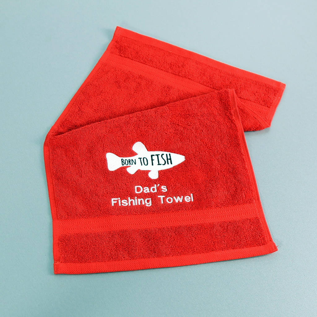 personalised fishing towel by duncan stewart