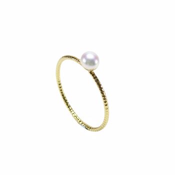 Single Pearl Ring, Rose, Gold Vermeil On 925 Silver, 5 of 9