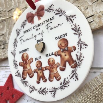 First Christmas As A Family Of Four Acrylic Decoration, 2 of 3