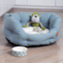 Blue Multi Spot Oval Luxury Dog Bed, thumbnail 1 of 7