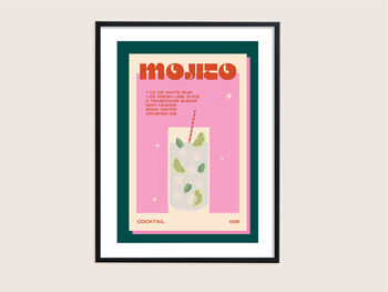 Retro Mojito Cocktail Print, 4 of 6