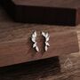 Clear Cz Cluster Crawler Earrings In Sterling Silver, thumbnail 7 of 10