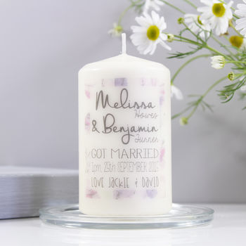 Personalised 'Got Married' Wedding Candle, 5 of 7