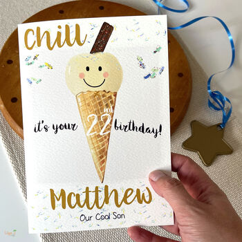 Personalised Ice Cream Age Birthday Card, 4 of 10