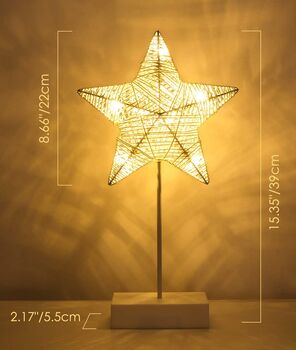 Battery Powered Decorative Star Table Lamp LED, 8 of 8