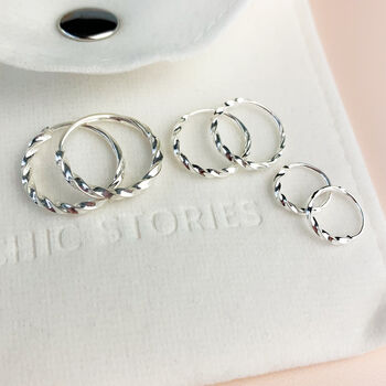Sterling Silver Sleeper Fastening Tiny Huggie Hoop Earrings, 5 of 6