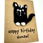 Cat Parent Crochet Birthday Card Handmade, thumbnail 3 of 10