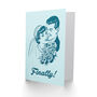 Finally Bride Groom Couple Retro Style Wedding Card, thumbnail 2 of 4