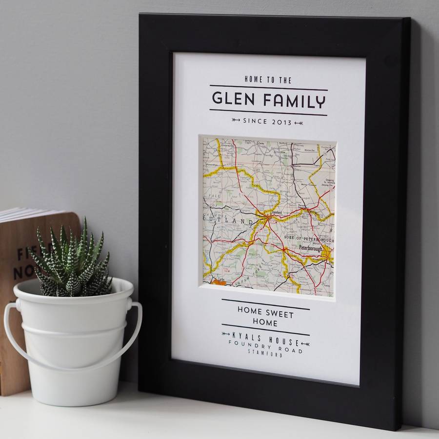 Personalised Single Map New Home Art, 1 of 2