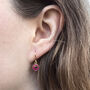 Mini Heart Enamel Hook Earrings Silver Or Gold Vermeil, thumbnail 2 of 7