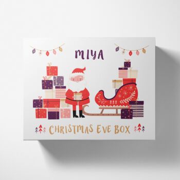 Father Christmas Sleigh Christmas Eve Box With Personalised Name, 5 of 5