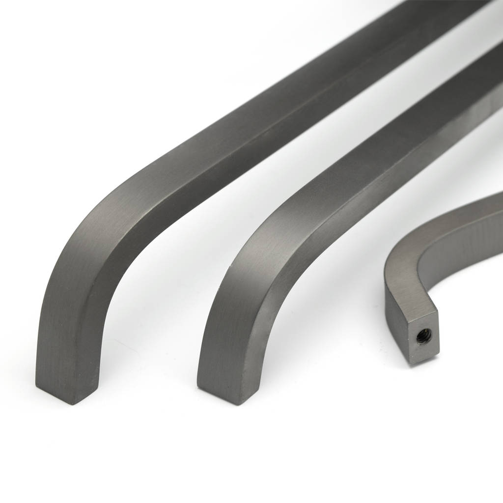 solid brass gunmetal grey door and drawer bar handles by pushka home