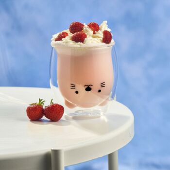 Cute Cat Double Walled Drinking Glass, 2 of 7