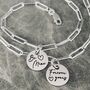 Valentines Sterling Silver Paperclip Chain Bracelet With Personalised Charm, thumbnail 1 of 2