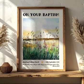 Personalised Baptism Gift Print For Adults, Meadow Design, 5 of 10