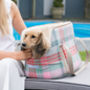 Luxury Dog Carrier Macaroon Check Tweed, thumbnail 2 of 5