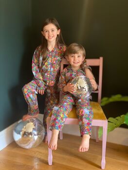 Personalised Children's Floral Disco Pyjamas, 2 of 4