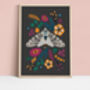 Moth And Florals Print, thumbnail 2 of 3