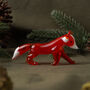 Glass Fox Hand Blown Ornament In Gift Box, thumbnail 1 of 3