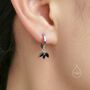 Sterling Silver Amethyst Purple Crown Cz Huggie Hoop Earrings, thumbnail 8 of 12