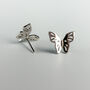 Sterling Silver Simple Butterfly Stud Earrings, thumbnail 3 of 7