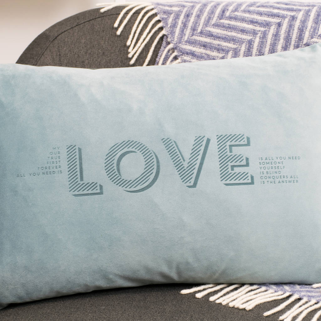 Meaning Of Love Velvet Cushion By Betsy Benn