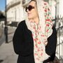 Cherry Print Scarf In Personalised Gift Box, thumbnail 4 of 7