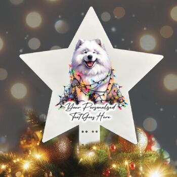 Personalised Samoyed In Christmas Lights, 8 of 10