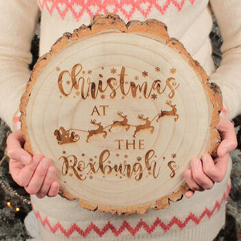 Personalised Family Christmas Wood Slice Decoration, 3 of 4