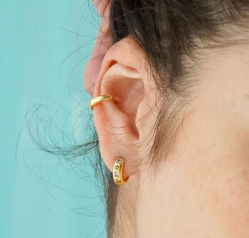 Pastel Stone Petite Hoop Earrings, 2 of 9