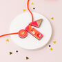 Neon Pink And Orange Geometric Statement Necklace Gift, thumbnail 4 of 4