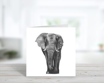 Atik The Elephant Blank Greeting Card And Envelope, 2 of 4