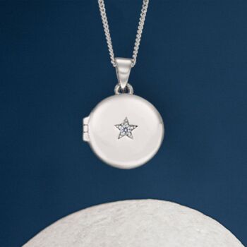 Personalised Small Star Locket In Sterling Silver, 6 of 12