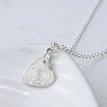 Silver Fingerprint Heart Charm, 2 of 5