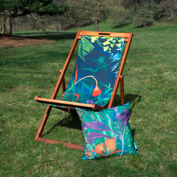 Secret Garden Floral Green Summer Gift Deck Chair, 2 of 10