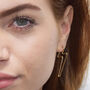 Lightning Bolt Gold Plated Silver Stud Hoop Earrings, thumbnail 1 of 5
