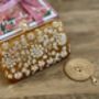 Embroidered Rectangle Clutch In Orange Colour, thumbnail 6 of 6