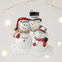 Personalised Snowman Baby Bump Family Decoration, thumbnail 2 of 3