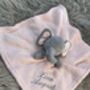 Embroidered Pink And Grey Baby Elephant Comforter, thumbnail 7 of 8