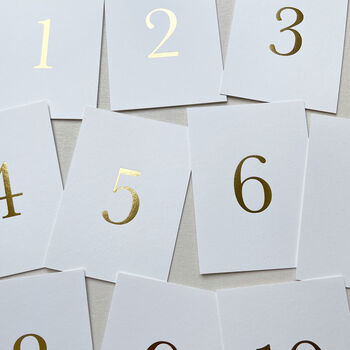 Foil Pressed Gold Table Numbers, 3 of 3