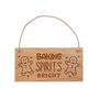 'Baking Spirits Bright' Christmas Oak Hanging Sign, thumbnail 2 of 2