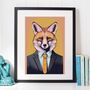 Fox In A Suit Portrait Illustration Art Print, thumbnail 2 of 3