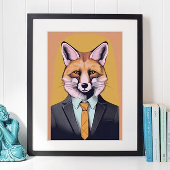 Fox In A Suit Portrait Illustration Art Print, 2 of 3