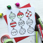 Christmas Bauble Cards To Colour In, thumbnail 1 of 2