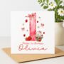 Personalised Strawberry Birthday Card, Age One To Five Girl Birthday Card, thumbnail 1 of 5