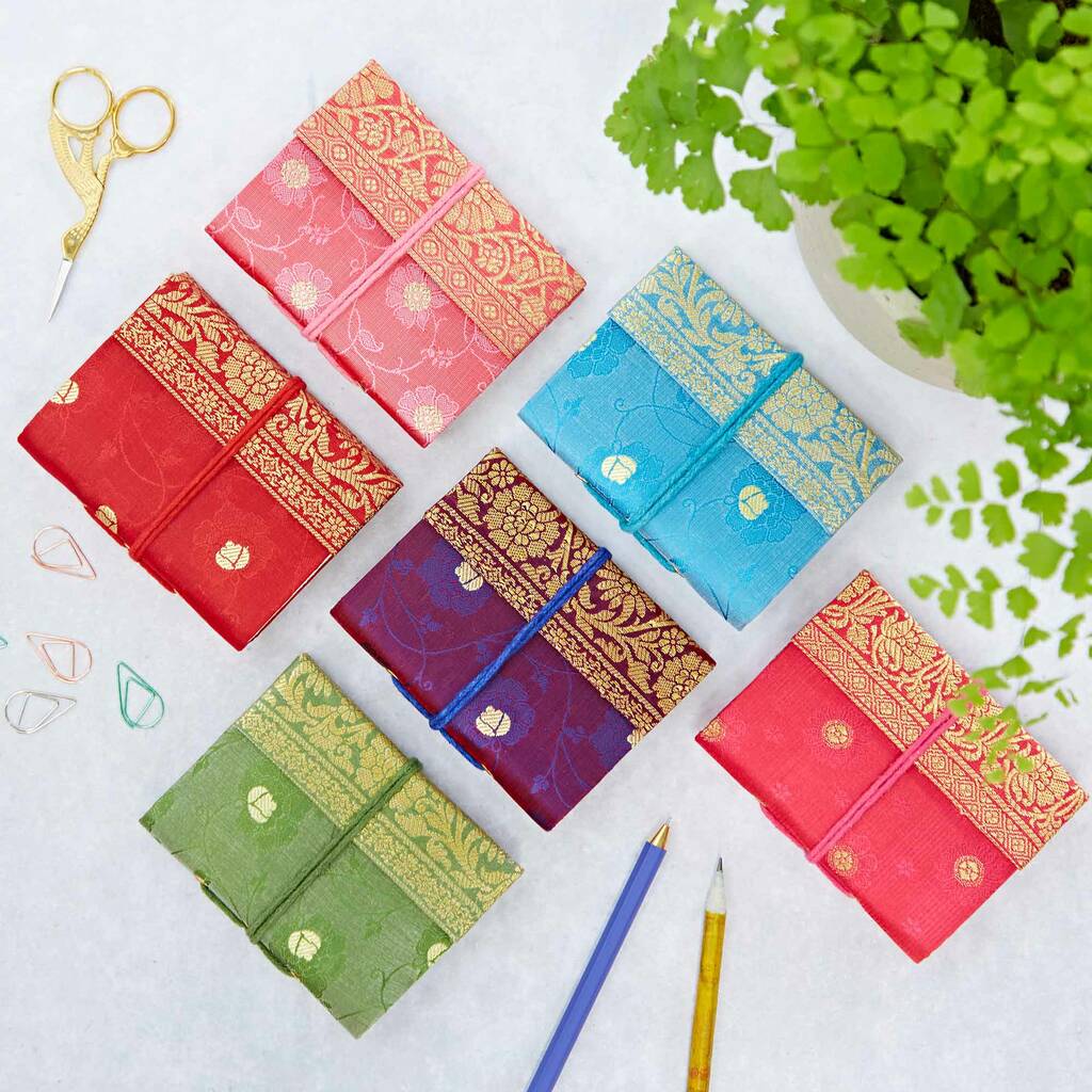 Handmade Sari Pocket Notebook, 1 of 11