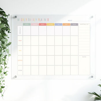 Personalised Weekly Family Command Centre Whiteboard Multi Coloured, 4 of 7