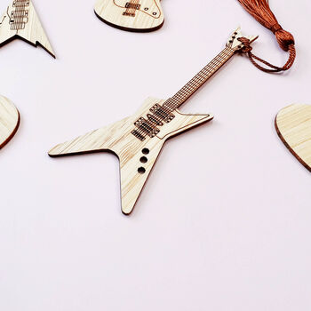 Personalised Mens Wooden Electric Guitar Bookmark, 4 of 11