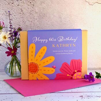 Happy Birthday Gardening Gift For Mum / Her Journal And Luxury Gloves, 4 of 10